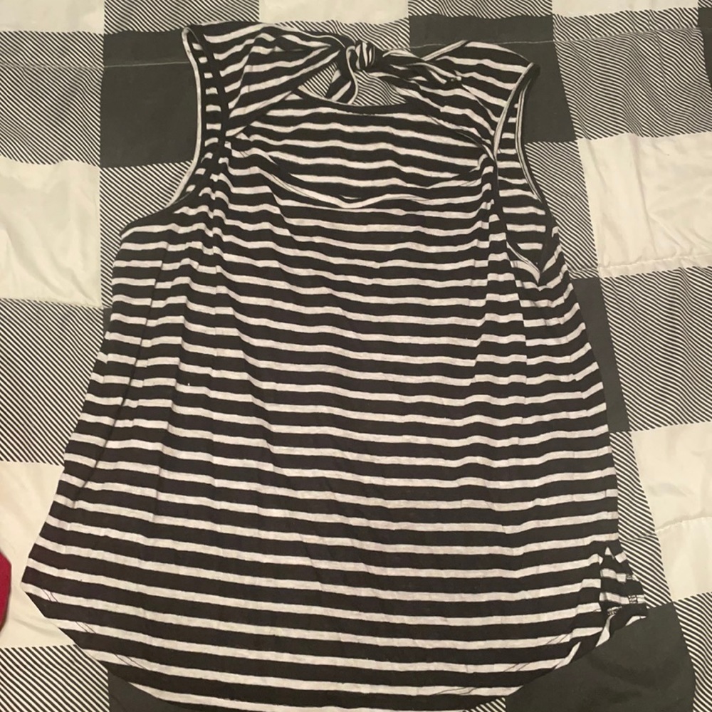 Black and white striped tank top
